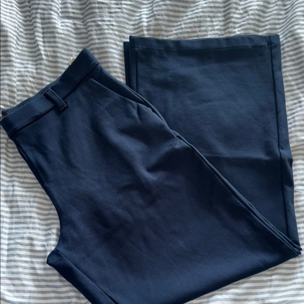 Lee Navy wide leg stretch trousers - Picture 1 of 4